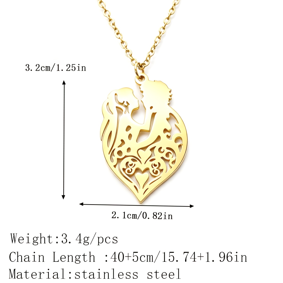 Mother Daughter Silhouette Heart Necklace, Meaningful Gift